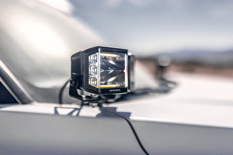 Go Rhino Xplor Blackout Series Cube LED Sideline Spot Light Kit (Surface Mount) 4x3 - Blk (Pair) - 750700321SCS