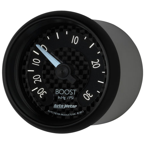 Autometer GT Series 52mm Mechanical 30 In Hg/30 psi Vacuum/Boost Gauge - 8003