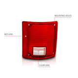 ANZO 1978-1991 Chevy Blazer Taillight Red/Clear Lens w/o Chrome Trim Fleetside (OE Replacement) - 311317