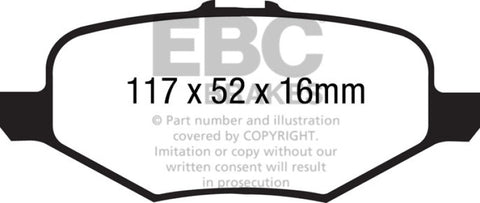 EBC 13+ Ford Explorer 3.5 Twin Turbo 4WD Ultimax2 Rear Brake Pads - UD1612