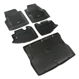 Rugged Ridge Floor Liner Front/Rear/Cargo Black 1997-2006 Jeep Wrangler TJ - 12988.10
