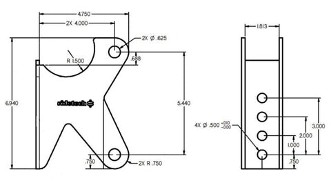 Ridetech Parallel 4 Link Axle Bracket - 90000160