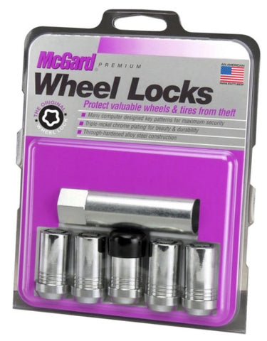 McGard Wheel Lock Nut Set - 5pk. (Cone Seat Tuner) M14X1.5 / 22mm Hex / 1.648in OAL - Chrome - 25515