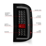 ANZO 2007-2013 Chevrolet Silverado1500/ 2500/ 3500 LED Tail Lights w/ Light Bar Black Housing Smoke - 311381