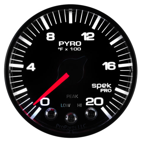 Autometer Spek-Pro 52.4mm 0-2000F Digital Stepper Motor Pyrometer Gauge - P310328