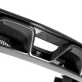 Anderson Composites 15-16 Ford Mustang R-Style Carbon Fiber Rear Valance (for Quad Tip Exhaust) - AC-RL15FDMU-GR
