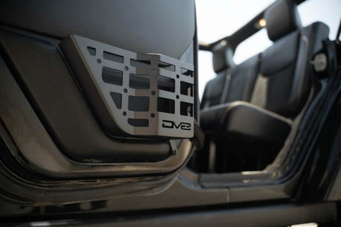 DV8 Offroad 11-18 Jeep Wrangler JK 4 Door Only Rear Door Pocket Molle Panels - Black - MPJK-06