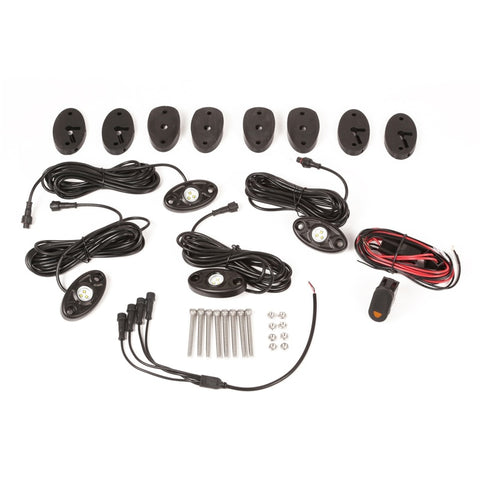 Rugged Ridge 07-18 Jeep Wrangler JK White 4-Piece LED Rock Light Kit w/ Harness - 11232.40
