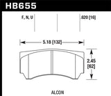 Hawk Alcon RC4498X600 Street HP Plus Brake Pads - HB655N.620