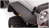 Bushwacker 07-18 Jeep Wrangler Flat Style Flares 4pc Fits 2-Door Sport Utility Only - Black - 10919-07