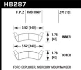 Hawk Performance Ceramic Street Brake Pads - HB287Z.571