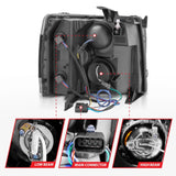 ANZO 2007-2013 Chevrolet Silverado 1500 Projector Headlights w/ Halo Black - 111200