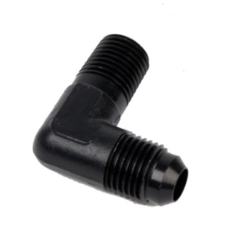 Aeromotive Fitting Elbow 1/4in-MNPT to AN-06 90-Deg Black - 15666