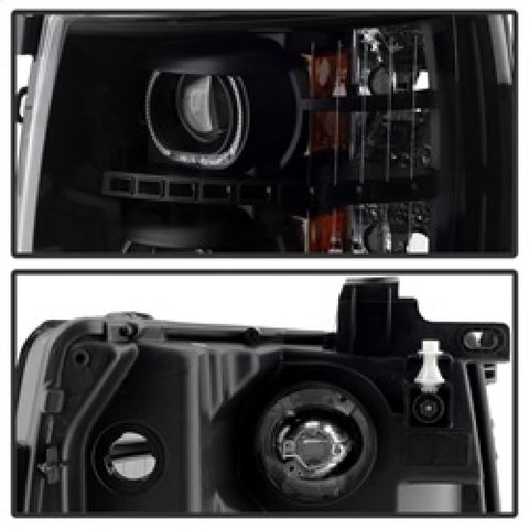 xTune Chevy Silverado 1500/2500/3500 07-13 LED Halo Projector Headlights Black PRO-JH-CSIL07-CFB-BK - 9032189