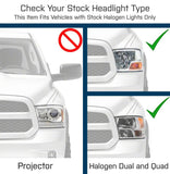 Raxiom 09-18 Dodge RAM 1500 Axial Series Euro Style Headlights w/ Dual Bulb Blk Housing (Clear Lens) - R118016