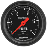 Autometer Z Series 2-1/16in 15 PSI Mechanical Fuel Pressure Gauge - 2603
