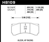 Hawk Alcon TA-6 / AP Racing CP5060-2/3/4/5ST / AP Racing CP5555 / Rotora FC6 HP+ Street Brake Pads - HB109N.710