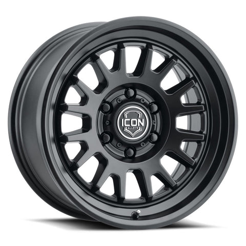 ICON Anza 17x8.5 6x120 0mm Offset 4.75in BS 67mm Hub Bore Satin Black Wheel - 8217859447SB