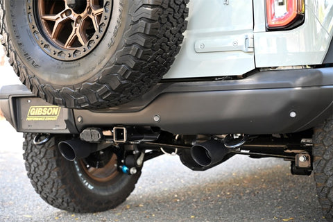 Gibson 2021+ Ford Bronco 4-DR 2.7L 4WD 2.5in Black Elite Cat-Back Dual Split Exhaust - Stainless - 69551B