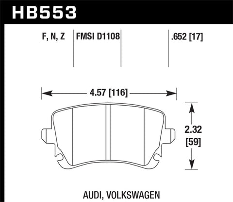 Hawk Performance Ceramic Street Brake Pads - HB553Z.652