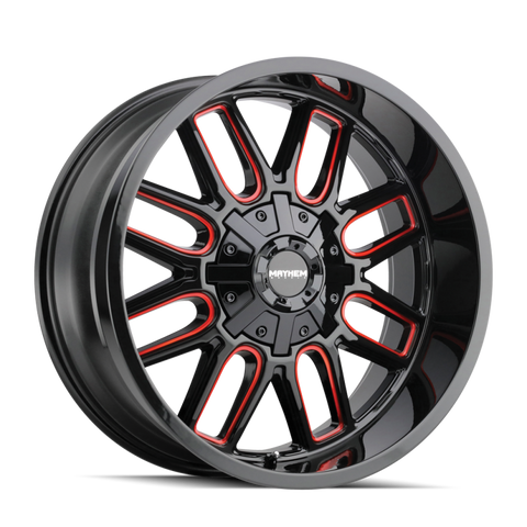 Mayhem 8107 Cogent 20x9 / 5x139.7 BP / 0mm Offset / 110mm Hub Black w/ Prism Red Wheel - 8107-2997BTR