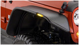Bushwacker 07-18 Jeep Wrangler Unlimited Flat Style Flares 4pc 4-Door Sport Utility Only - Black - 10918-07