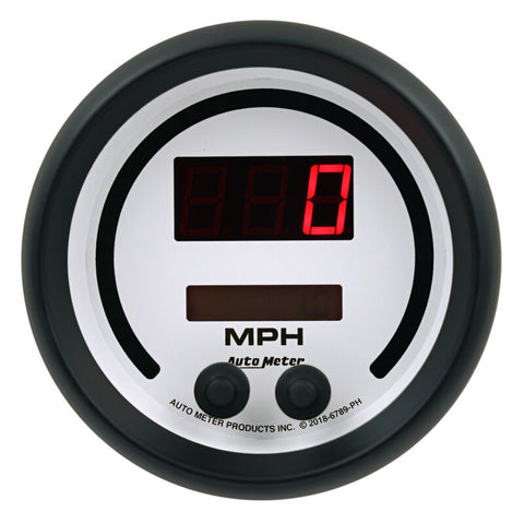 Autometer 85.7mm White Switchable 260 MPH / 260 KM/H Speedometer Phantom Elite Digital Gauge - 6789-PH