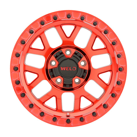Weld Off-Road W905 17X9 Cinch Beadlock 5X127 5X139.7 ET-12 BS4.50 Candy Red / Red Ring 87.1 - W90579057450