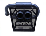 Gibson 2024 Cam-Am Maverick R 4in. T304 Stainless Round Dual Wall Slash-Cut Tip - Black Ceramic - 98057