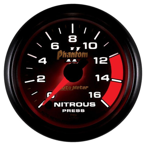 Autometer Phantom II 2-1/16in 0-1600 PSI Electrical Nitrous Pressure Gauge - 7574