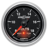 Autometer Sport-Comp II 2-1/16in Digital Voltmeter Gauge - 18V - 3683