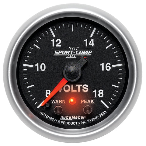Autometer Sport-Comp II 2-1/16in Digital Voltmeter Gauge - 18V - 3683