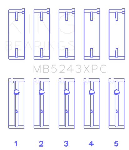 King Engine Bearings Nissan Sr20DE (Size +0.25mm) Main Bearing Set - MB5243XPC0.25