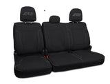 PRP 12-14 Ford Raptor  Rear Bench Seat Covers- Black with Silver Stitch - B070-06