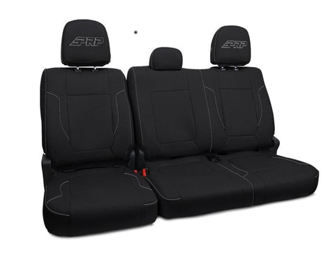 PRP 12-14 Ford Raptor  Rear Bench Seat Covers- Black with Silver Stitch - B070-06
