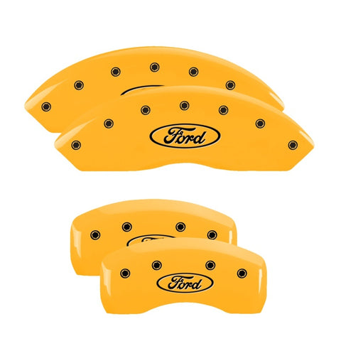 MGP 2 Caliper Covers Engraved Rear MGP Yellow Finish Black Characters 2017 Ford Focus - 10246RMGPYL