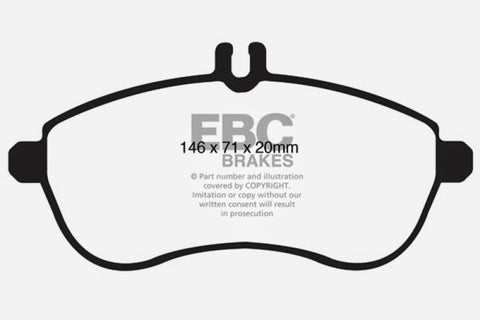 EBC 12-14 Mercedes-Benz C250 (W204) 1.8 Turbo Redstuff Front Brake Pads - DP31989C