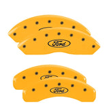 MGP 4 Caliper Covers Engraved F & R Oval Logo/Ford Yellow Finish Black Char 2002 Ford Explorer Sport - 10040SFRDYL