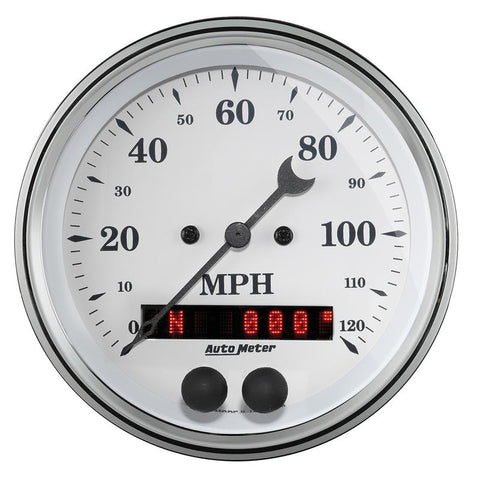 AutoMeter Gauge Speedometer 3-3/8in. 120MPH GSP Old Tyme White - 1649