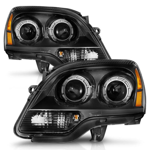 ANZO 2007-2012 GMC Acadia Projector Headlights Black Housing - 111530