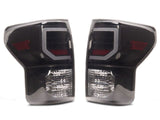 Raxiom 07-13 Toyota Tundra Axial Series Dual C-Shape LED Tail Lights- Black Housing- Smoked Lens - TU9917