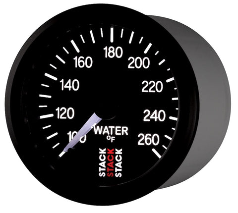 Autometer Stack 52mm 100-260 Deg F 1/8in NPTF Male Pro Stepper Motor Water Temp Gauge - Black - ST3308