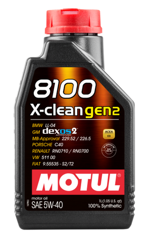 Motul 1L Synthetic Engine Oil 8100 X-CLEAN Gen 2 5W40 - 109761