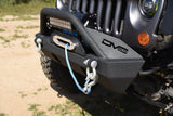 DV8 Offroad 07-18 Jeep Wrangler JK/JL FS-15 Steel Stubby Front Bumper w/ Fog Lights - FBSHTB-15