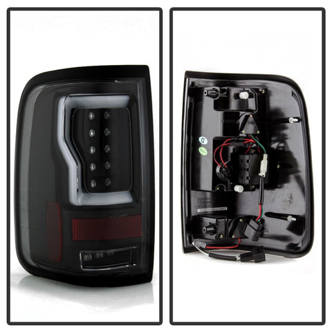 Spyder 04-08 Ford F-150 Projector Tail Lights - Light Bar DRL LED - Black ALT-YD-FF15004V2-LBLED-BK - 5084170