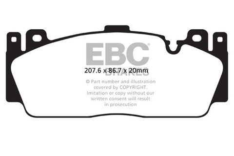 EBC 12+ BMW M5 4.4 Twin Turbo (F10) Yellowstuff Front Brake Pads - DP42148R