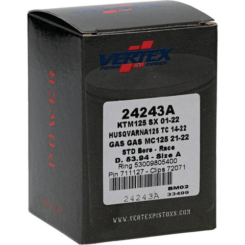 Vertex Piston 01-16 KTM 125 EXC 125cc Cast Race Piston Kit - 24243A