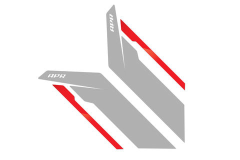 APR Sideburn Sticker - Silver/Red - PM100333