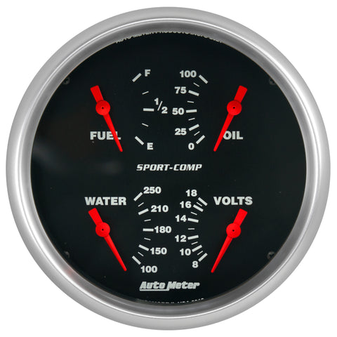 Autometer Sport-Comp Quad 5in. - 240 OhmE-33 OhmF - 3912