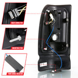 ANZO 1994-2001 Dodge Ram 1500 LED Taillights Plank Style Black w/Clear Lens - 311339